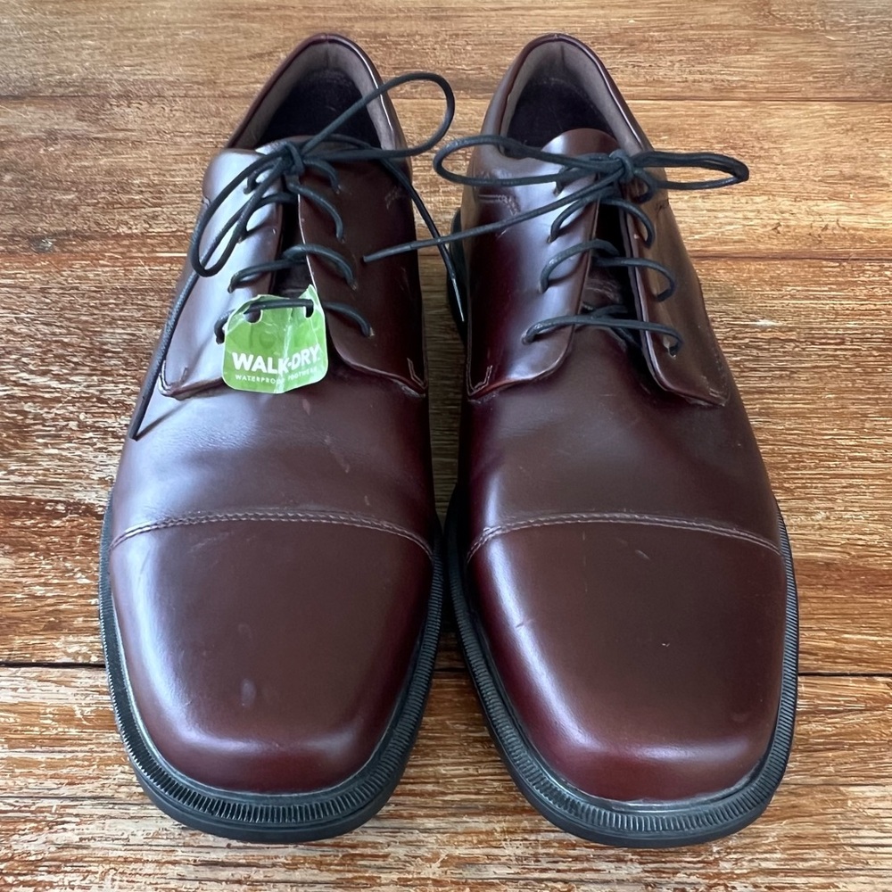 NEW Rockport Leather Ellingwood Oxford Waterproof Burgundy Men’s Sz 8.5M